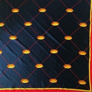 Talbots, Black Red and Gold Talbot Logo Scarf